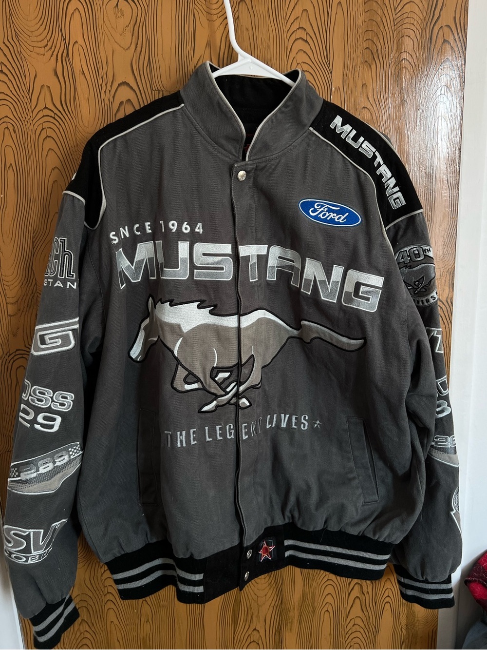 JH Design Ford Mustang 40th Anniversary Racing Jacket gray
